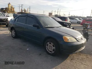 2001 Honda Civic LX with VIN JHMES15591S001856, listed as a Copart auction lot 45950495 with 98,466 mi miles and Salvage Title. Bid and sale history available at carsss.com. Image 4.