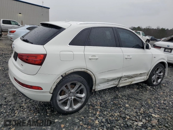 2018 Audi Q3 Premium Plus with VIN WA1HCCFS0JR002116, listed as a Copart auction lot 44686015 with 86,580 mi miles and Salvage title. Bid and sale history available at DreamBid. Image 3.