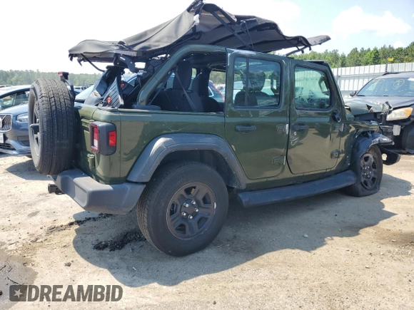2021 Jeep Wrangler Unlimited Sport with VIN 1C4HJXDG6MW737612, listed as a Copart auction lot 60875264 with 29,220 mi miles and Salvage title. Bid and sale history available at DreamBid. Image 3.