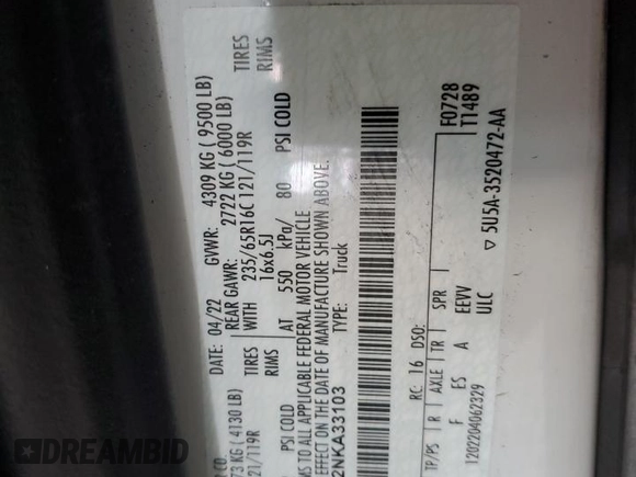 2022 Ford E-Transit Cargo z VIN 1FTBW9CK2NKA33103, wystawiony jako Copart lot #62696104 z przebiegiem 27 706 mil mil oraz Szkoda całkowita • Salvage title. Historia ofert i sprzedaży dostępna na DreamBid. Obrazek 13.