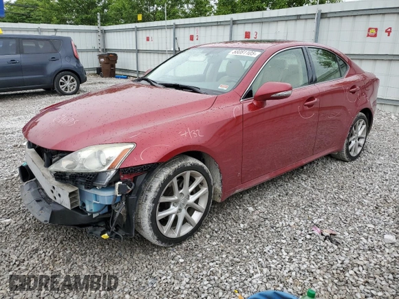 2012 Lexus IS 250 with VIN JTHCF5C20C5053860, listed as a Copart auction lot 58081105 with 114,564 mi miles and Salvage title. Bid and sale history available at DreamBid. Image 1.