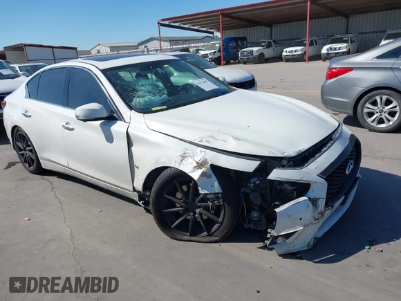 2018 Infiniti Q50 3.0t LUXE with VIN JN1EV7AP7JM353893, listed as a IAAI auction lot 41974467 with 160,214 mi miles. Bid and sale history available at carsss.com. Image 1.