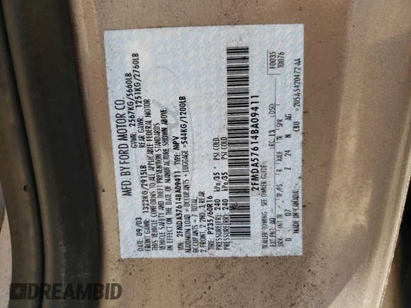 2004 Ford Freestar z VIN 2FMDA57614BA09411, wystawiony jako Copart lot #71191444 z przebiegiem 115 684 mil mil oraz Czysty tytuł • Clean title. Historia ofert i sprzedaży dostępna na DreamBid. Obrazek 13.