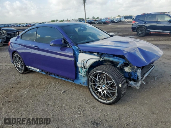 2017 BMW M4 with VIN WBS3R9C54HK709246, listed as a Copart auction lot 60701345 with 77,729 mi miles and Salvage title. Bid and sale history available at DreamBid. Image 4.
