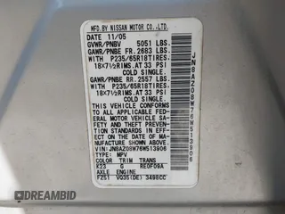 2006 Nissan Murano SL z VIN JN8AZ08W76W513906, wystawiony jako IAAI lot #42304436 z przebiegiem Nie podano mil oraz . Historia ofert i sprzedaży dostępna na DreamBid. Obrazek 9.