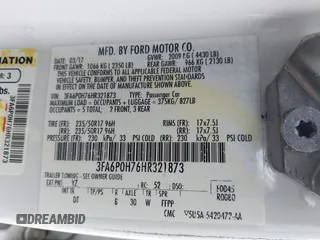 2017 Ford Fusion SE с VIN 3FA6P0H76HR321873, выставлен на аукционе IAAI как лот 42148912 с пробегом 154 525 миль миль и . История ставок и продаж доступна на DreamBid. Изображение 9.