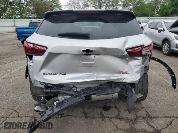 2022 Chevrolet Blazer RS с VIN 3GNKBKRSXNS159571, выставлен на аукционе Copart как лот 58585015 с пробегом 33 289 миль миль и Списание • Salvage title. История ставок и продаж доступна на DreamBid. Изображение 6.