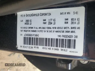 2001 Chrysler 300M M with VIN 2C3HE66G81H710843, listed as a Copart auction lot 51406735 with 155,056 mi miles and Salvage Title. Bid and sale history available at DreamBid. Image 15.
