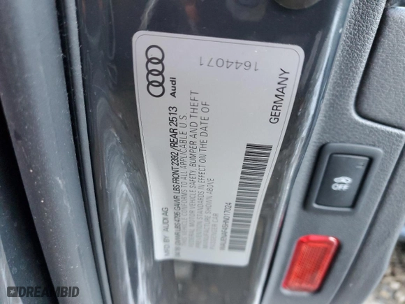 2017 Audi A4 Premium Plus with VIN WAUENAF45HN017024, listed as a Copart auction lot 48505485 with 106,554 mi miles and Salvage Title. Bid and sale history available at carsss.com. Image 14.