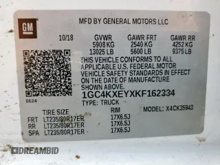 2019 Chevrolet Silverado 3500HD LTZ z VIN 1GC4KXEYXKF162334, wystawiony jako Copart lot #57186785 z przebiegiem 129 564 mil mil oraz Szkoda całkowita • Salvage title. Historia ofert i sprzedaży dostępna na DreamBid. Obrazek 14.