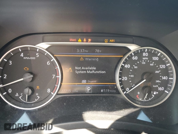 2021 Nissan Sentra SV with VIN 3N1AB8CV5MY247579, listed as a Copart auction lot 49527915 with 77,715 mi miles and Salvage Title. Bid and sale history available at DreamBid. Image 9.