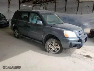 2004 Honda Pilot EX with VIN 2HKYF18504H552856, listed as a Copart auction lot 49385025 with 0 mi miles and Salvage Title. Bid and sale history available at carsss.com. Image 4.