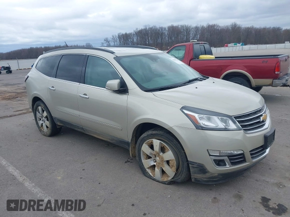 2015 Chevrolet Traverse LTZ z VIN 1GNKRJKD6FJ237851, wystawiony jako IAAI lot #41847524 z przebiegiem 84 809 mil mil oraz . Historia ofert i sprzedaży dostępna na DreamBid. Obrazek 1.
