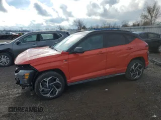 2025 Hyundai Kona Limited with VIN KM8HECA39SU193304, listed as a Copart auction lot 81146144 with 4,411 mi miles and Salvage Title. Bid and sale history available at carsss.com. Image 1.