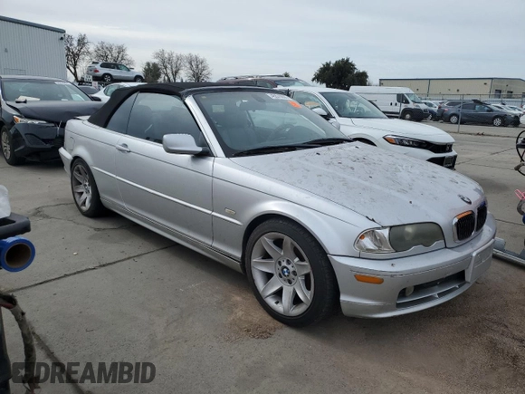 2003 BMW 3 Series 325Ci with VIN WBABS33433PG90518, listed as a Copart auction lot 45570895 with 142,398 mi miles and Salvage Title. Bid and sale history available at carsss.com. Image 4.