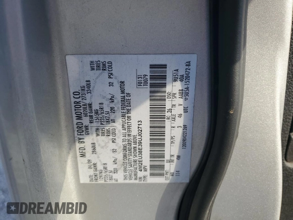 2009 Mercury Mountaineer Premier with VIN 4M2EU38E39UJ02713, listed as a Copart auction lot 89241815 with 262,557 mi miles and Salvage Title. Bid and sale history available at carsss.com. Image 13.