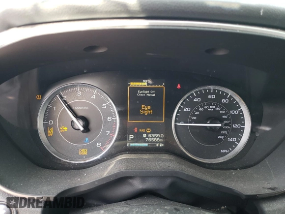 2019 Subaru Impreza Limited with VIN 4S3GTAU69K3758561, listed as a Copart auction lot 53990565 with 76,588 mi miles and Salvage Title. Bid and sale history available at carsss.com. Image 9.