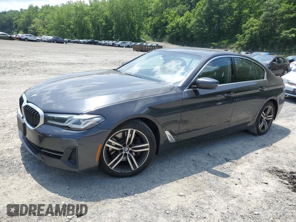 2021 BMW 5 Series 530i xDrive with VIN WBA13BJ01MWW93568, listed as a Copart auction lot 61368935 with 107,638 mi miles and Salvage title. Bid and sale history available at DreamBid. Image 1.