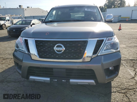 2017 Nissan Armada Platinum z VIN JN8AY2NF1H9300454, wystawiony jako Copart lot #49198605 z przebiegiem 109 546 mil mil oraz Szkoda całkowita • Salvage title. Historia ofert i sprzedaży dostępna na DreamBid. Obrazek 5.