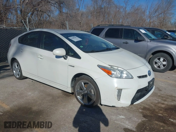 2013 Toyota Prius One with VIN JTDKN3DU9D5596078, listed as a IAAI auction lot 41605101 with 183,041 mi miles. Bid and sale history available at carsss.com. Image 1.