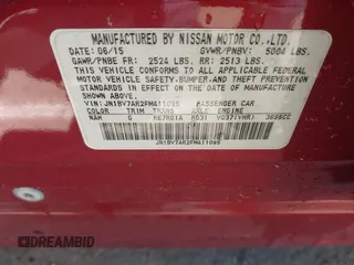 2015 Infiniti Q50 Premium with VIN JN1BV7AR2FM411095, listed as a IAAI auction lot 41932965 with 101,969 mi miles. Bid and sale history available at carsss.com. Image 9.
