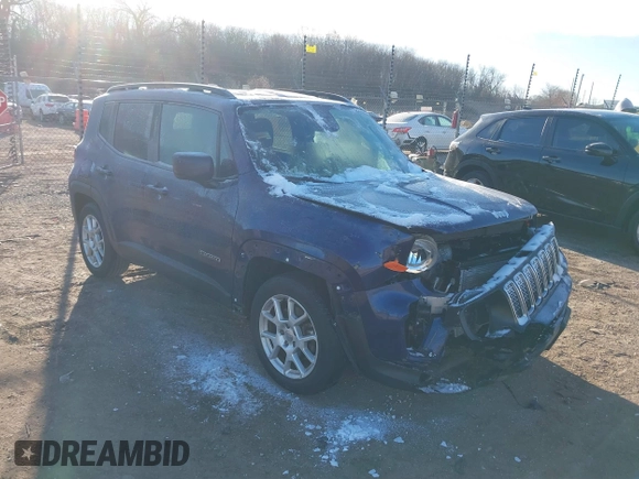 2020 Jeep Renegade Latitude with VIN ZACNJABB4LPL27228, listed as a IAAI auction lot 41271336 with 44,098 mi miles. Bid and sale history available at carsss.com. Image 1.