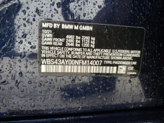 2022 BMW M3 Competition xDrive z VIN WBS43AY00NFM14007, wystawiony jako Copart lot #44983285 z przebiegiem Nie podano mil oraz Szkoda całkowita • Salvage title. Historia ofert i sprzedaży dostępna na DreamBid. Obrazek 14.