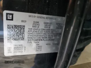 2020 GMC Canyon 4WD All Terrain w/Cloth with VIN 1GTG6FEN7L1116380, listed as a Copart auction lot 86493834 with 23,348 mi miles and Salvage Title. Bid and sale history available at carsss.com. Image 13.