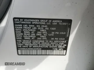 2022 Volkswagen Atlas SE с VIN 1V2WE2CA5NC203529, выставлен на аукционе Copart как лот 88175475 с пробегом 76 617 миль миль и Списание • Salvage title. История ставок и продаж доступна на DreamBid. Изображение 14.