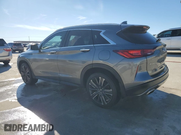 2022 Infiniti QX50 LUXE with VIN 3PCAJ5BA4NF107923, listed as a Copart auction lot 87130194 with 37,237 mi miles and Salvage Title. Bid and sale history available at carsss.com. Image 2.