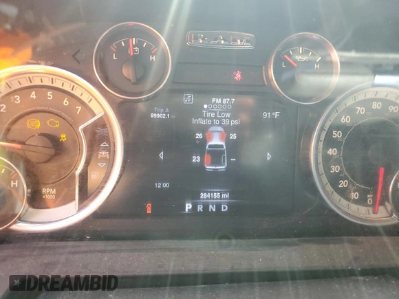 2016 Ram 1500 Lone Star with VIN 1C6RR6LT4GS268187, listed as a Copart auction lot 52523455 with 284,155 mi miles and Salvage Title. Bid and sale history available at carsss.com. Image 9.