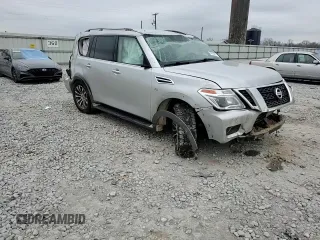 2020 Nissan Armada SL with VIN JN8AY2NDXL9108859, listed as a Copart auction lot 43950305 with 0 mi miles and Salvage Title. Bid and sale history available at carsss.com. Image 12.