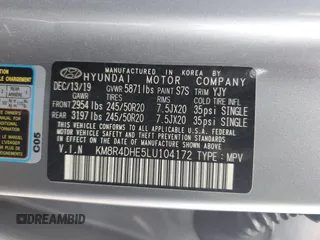 2020 Hyundai Palisade SEL z VIN KM8R4DHE5LU104172, wystawiony jako Copart lot #51909525 z przebiegiem 56 397 mil mil oraz Szkoda całkowita • Salvage title. Historia ofert i sprzedaży dostępna na DreamBid. Obrazek 13.