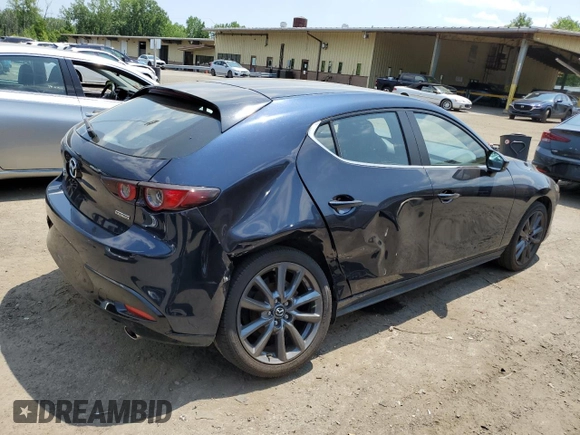 2021 Mazda Mazda3 Hatchback Preferred with VIN JM1BPBLL7M1344348, listed as a Copart auction lot 62594054 with 37,501 mi miles and Salvage Title. Bid and sale history available at carsss.com. Image 3.