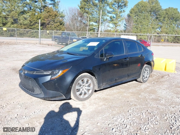 2020 Toyota Corolla LE with VIN 5YFEPRAE3LP114858, listed as a IAAI auction lot 41625159 with 52,759 mi miles. Bid and sale history available at carsss.com. Image 2.