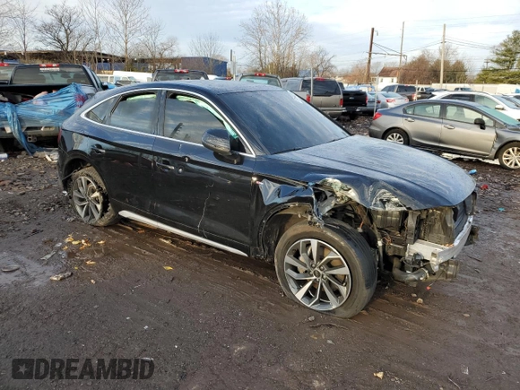 2022 Audi Q5 Sportback S line Premium Plus with VIN WA15AAFY6N2107307, listed as a Copart auction lot 81544024 with Not provided miles and Salvage title. Bid and sale history available at DreamBid. Image 4.