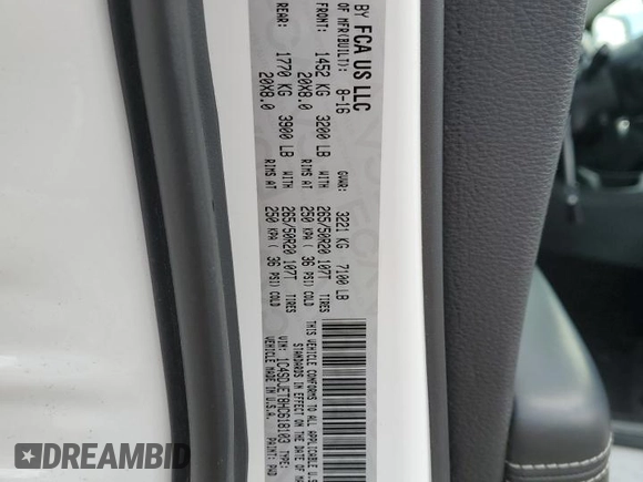 2017 Dodge Durango Citadel with VIN 1C4SDJET8HC618103, listed as a Copart auction lot 81786224 with 223,908 mi miles and Salvage Title. Bid and sale history available at carsss.com. Image 13.
