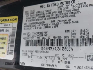 2018 Ford Mustang GT with VIN 1FA6P8CF4J5104084, listed as a IAAI auction lot 42155933 with Not provided miles and . Bid and sale history available at DreamBid. Image 9.