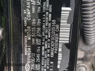 2012 Hyundai Genesis 4.6L with VIN KMHGC4DF3CU205168, listed as a Copart auction lot 65380454 with 175,156 mi miles and Salvage Title. Bid and sale history available at carsss.com. Image 14.