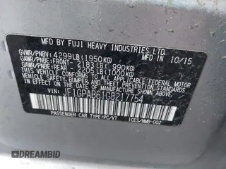 2016 Subaru Impreza Premium с VIN JF1GPAB61G8217754, выставлен на аукционе IAAI как лот 41100193 с пробегом 119 783 миль миль и . История ставок и продаж доступна на DreamBid. Изображение 9.