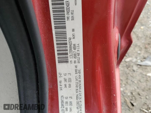 2008 Chrysler Sebring Touring with VIN 1C3LC55R08N629740, listed as a Copart auction lot 48107085 with Not provided miles and Non repairable. Bid and sale history available at DreamBid. Image 14.