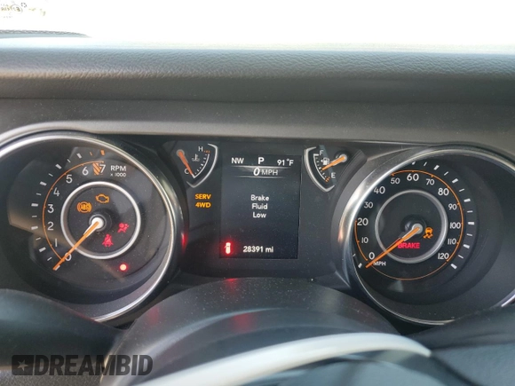 2021 Jeep Wrangler Unlimited Sport S with VIN 1C4HJXDG1MW730308, listed as a Copart auction lot 56921685 with 28,391 mi miles and Salvage title. Bid and sale history available at DreamBid. Image 9.