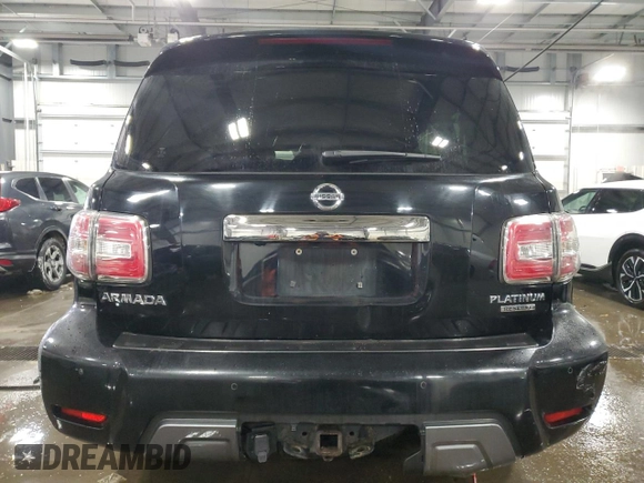 2019 Nissan Armada Platinum with VIN JN8AY2NE8K9755137, listed as a Copart auction lot 46058775 with 93,949 mi miles and Salvage Title. Bid and sale history available at carsss.com. Image 6.