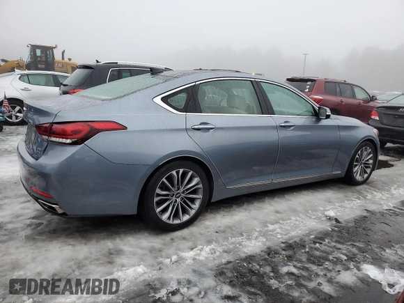2017 Genesis G80 3.8L with VIN KMHGN4JE5HU199290, listed as a Copart auction lot 45320385 with 24,571 mi miles and Salvage Title. Bid and sale history available at DreamBid. Image 3.