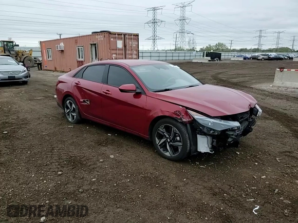 2023 Hyundai Elantra SEL with VIN KMHLS4AGXPU617964, listed as a Copart auction lot 55487845 with 32,060 mi miles and Salvage title. Bid and sale history available at DreamBid. Image 14.