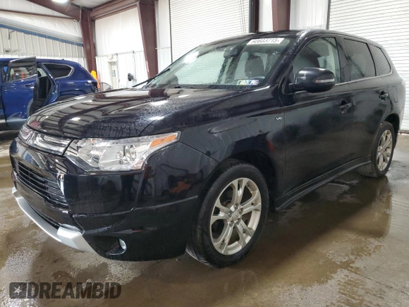 2014 Mitsubishi Outlander GT z VIN JA4JZ4AX2EZ013911, wystawiony jako Copart lot #60603715 z przebiegiem 78 547 mil mil oraz Szkoda całkowita • Salvage title. Historia ofert i sprzedaży dostępna na DreamBid. Obrazek 1.