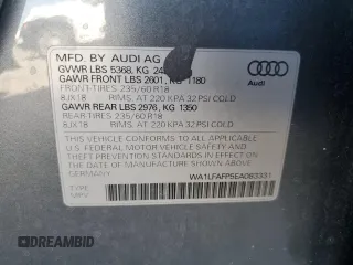 2014 Audi Q5 Premium Plus with VIN WA1LFAFP5EA083331, listed as a Copart auction lot 56058375 with 138,065 mi miles and Salvage title. Bid and sale history available at DreamBid. Image 13.
