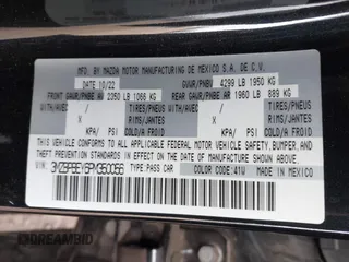 2023 Mazda 3 Premium Plus with VIN 3MZBPBEY6PM350056, listed as a IAAI auction lot 41940111 with 27,091 mi miles and . Bid and sale history available at DreamBid. Image 9.