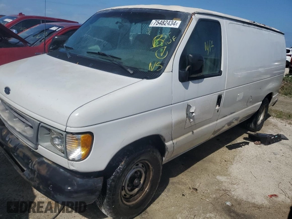 2002 Ford Econoline Cargo with VIN 1FTRE14262HB72368, listed as a Copart auction lot 75482434 with 249,010 mi miles and Non Repairable. Bid and sale history available at DreamBid. Image 1.