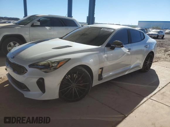 2019 Kia Stinger GT with VIN KNAE35LC0K6052421, listed as a Copart auction lot 84418464 with 83,103 mi miles and Salvage Title. Bid and sale history available at DreamBid. Image 1.